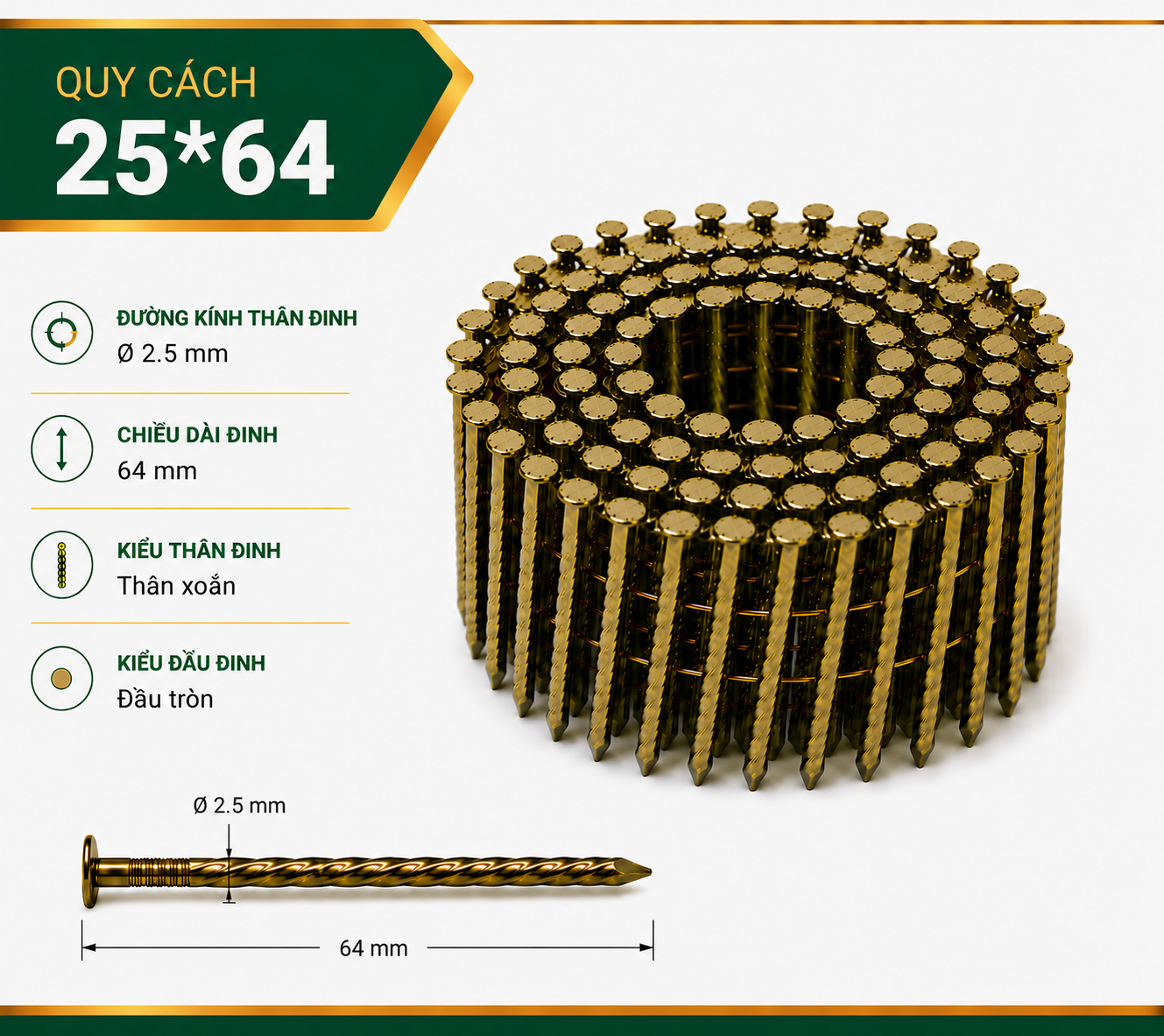 Đinh cuộn xoắn pallet