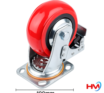 Bánh xe PU đỏ 100MM