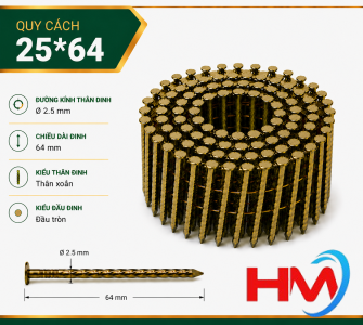 Đinh cuộn xoắn 25x64