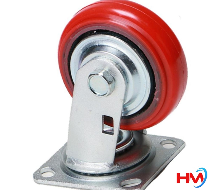Bánh xe PU đỏ 2 inch (50mm)